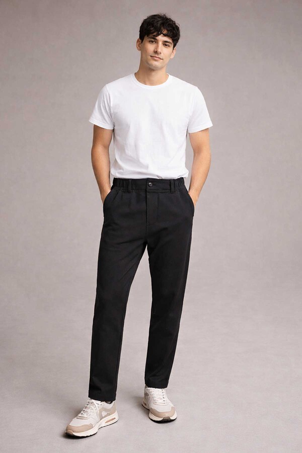 Erkek Fermuar Detay Pantolon 3171 Siyah - Thumbnail