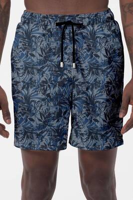 Remsa Mayo - Erkek Havuz Deniz Desenli Şort 027 Koyu Lacivert