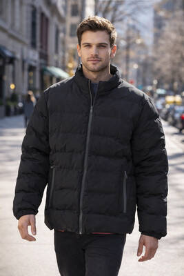 Remsa - Erkek İçi Astarlı Şişme Mont 7070 Siyah