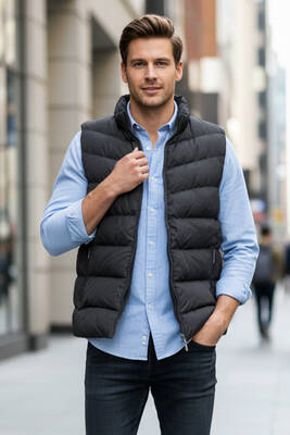 Remsa - Erkek İçi Astarlı Şişme Yelek 7065 Siyah