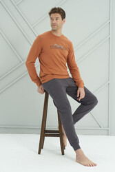 Remsa - Erkek Interlok Penye Uzun Kol Pijama Takımı 2220 Kiremit