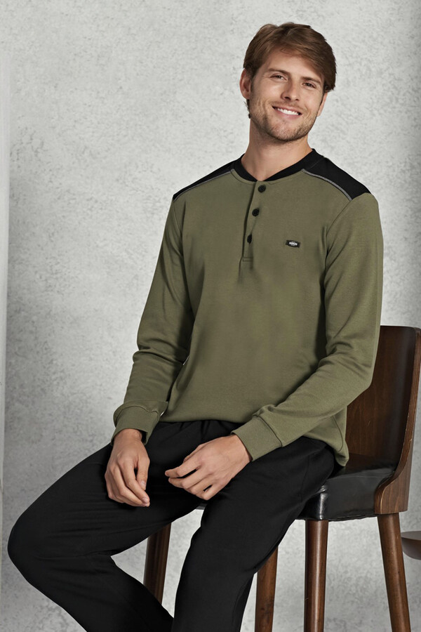 Erkek Interlok Pijama Takımı 1561 Haki