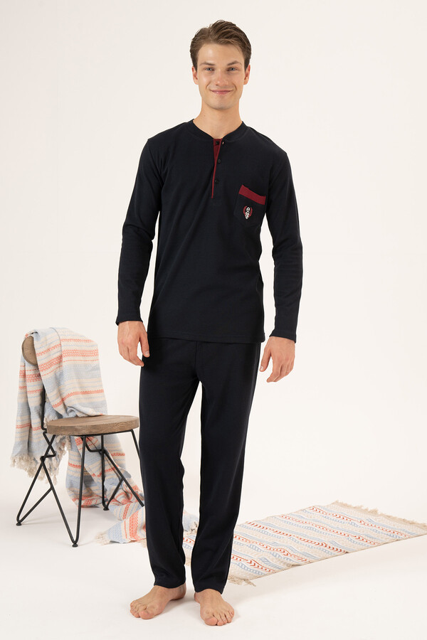 Erkek İnterlok Pijama Takımı 23403 Lacivert