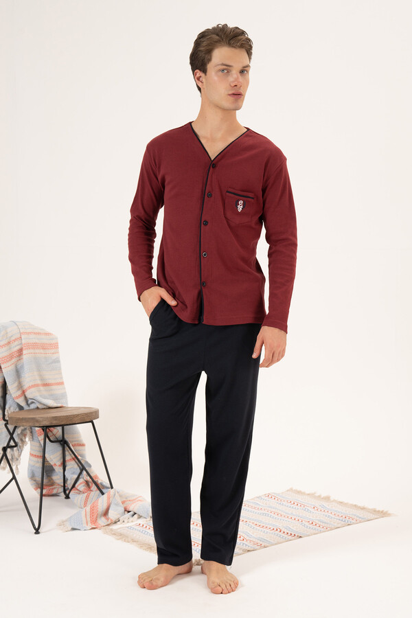 Erkek İnterlok Pijama Takımı 23410 Bordo