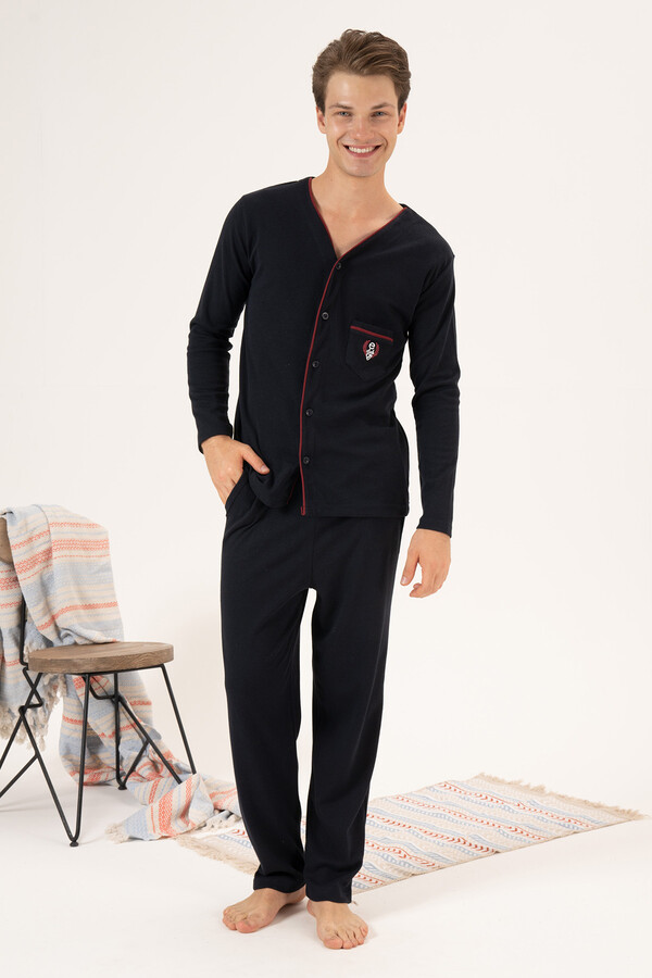 Erkek İnterlok Pijama Takımı 23410 Lacivert
