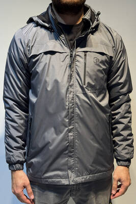 Remsa - Erkek Kapüşonlu Cep Detaylı İçi Polar Kışlık Mont 2540 Füme (1)