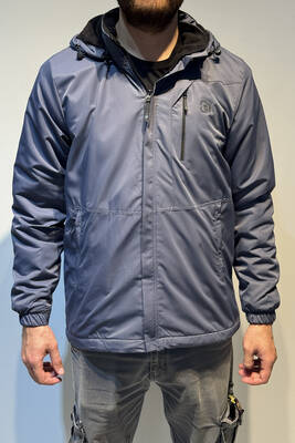 Remsa - Erkek Kapüşonlu Cep Detaylı İçi Polar Kışlık Mont 2571 Füme (1)