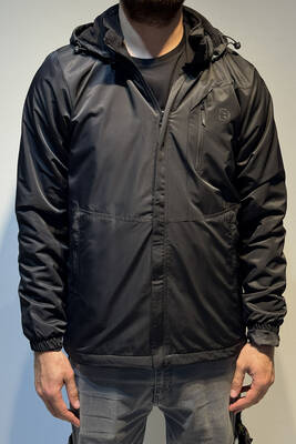 Remsa - Erkek Kapüşonlu Cep Detaylı İçi Polar Kışlık Mont 2571 Siyah (1)