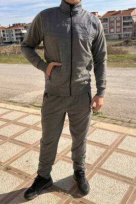 Remsa Spor - Erkek Likralı Penye Eşofman Takımı 2711 Gri