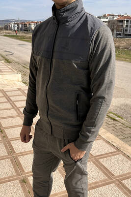 Remsa Spor - Erkek Likralı Penye Eşofman Takımı 2711 Gri (1)