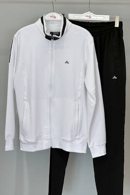 Remsa - Erkek Likralı Penye Eşofman Takımı 3715 Beyaz (1)