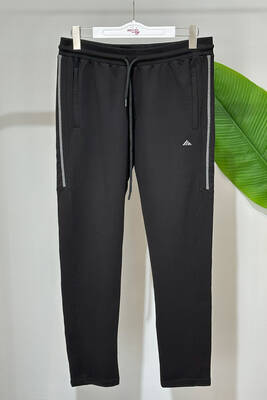 Remsa - Erkek Paçası Düz Beli Lastikli 3 Cepli Eşofman Altı 3707 Siyah (1)