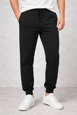 Remsa - Erkek Paçası ve Beli Lastikli Eşofman Altı 25707 Siyah