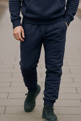 Remsa - Erkek Paçası ve Beli Lastikli Üç İplik Şardonlu Eşofman Altı 0341 Lacivert (1)