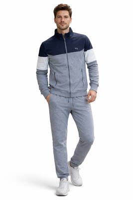 Remsa - Erkek Pamuklu Fermuarlı Eşofman Takımı 8023 Antrasit (1)