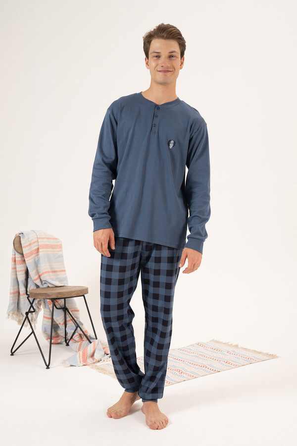Erkek Penye İnterlok Pijama Takımı 24434 İndigo