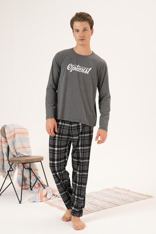 Erkek Penye Süprem Pijama Takımı 24276 Füme