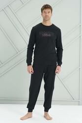 Remsa - Erkek Penye Uzun Kol Pijama Takımı 2223 Siyah05