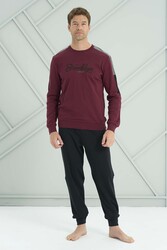 Remsa - Erkek Penye Uzun Kol Pijama Takımı 2225 Bordo01