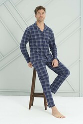 Remsa - Erkek Penye Uzun Kol Pijama Takımı 2226 Lacivert06
