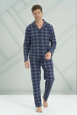 Remsa - Erkek Penye Uzun Kol Pijama Takımı 2226 Lacivert06 (1)