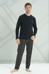 Remsa - Erkek Penye Uzun Kol Pijama Takımı 2232 Siyah04