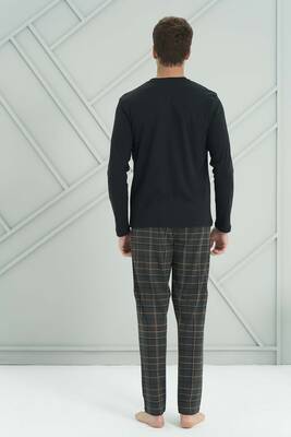 Remsa - Erkek Penye Uzun Kol Pijama Takımı 2232 Siyah04 (1)
