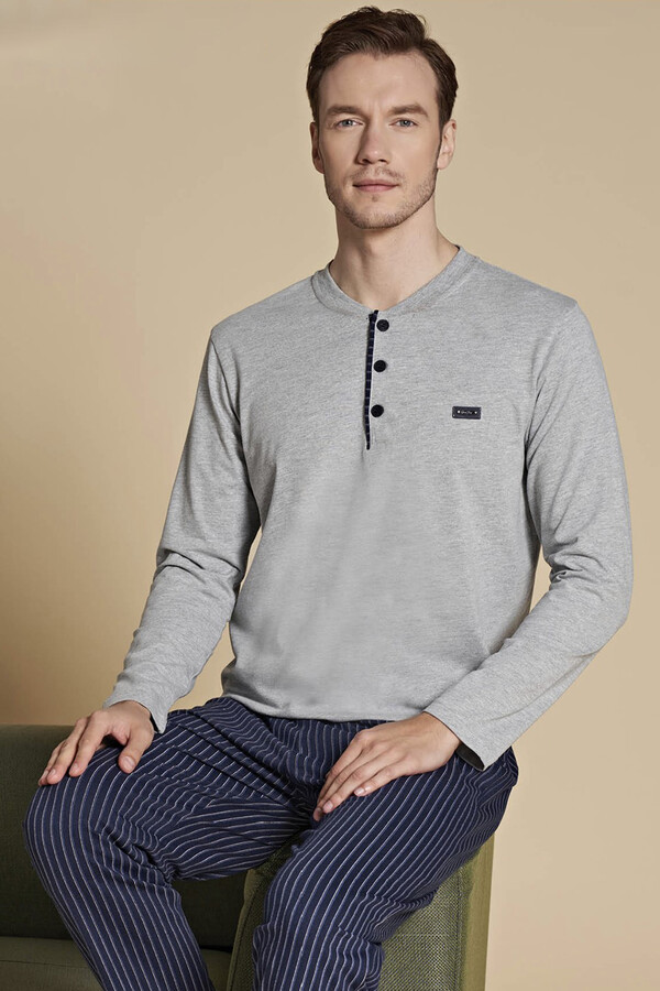 Erkek Pijama Takımı 1523 Gri
