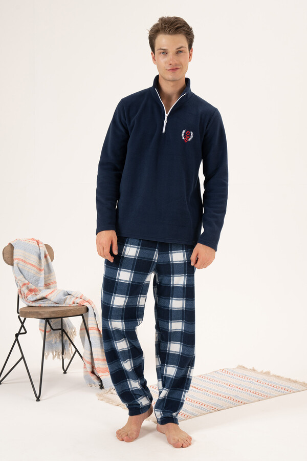 Erkek Polar Fermuarlı Pijama Takımı 24426 Lacivert