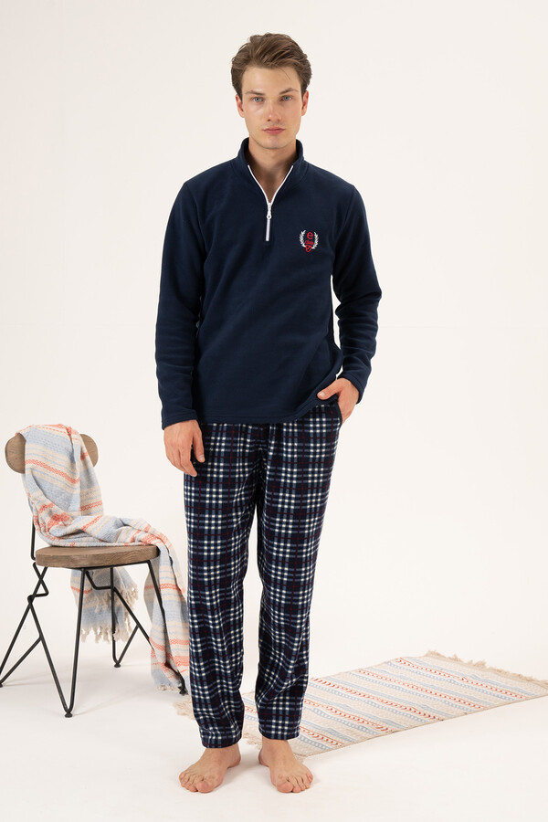 Erkek Polar Fermuarlı Pijama Takımı 24427 Lacivert