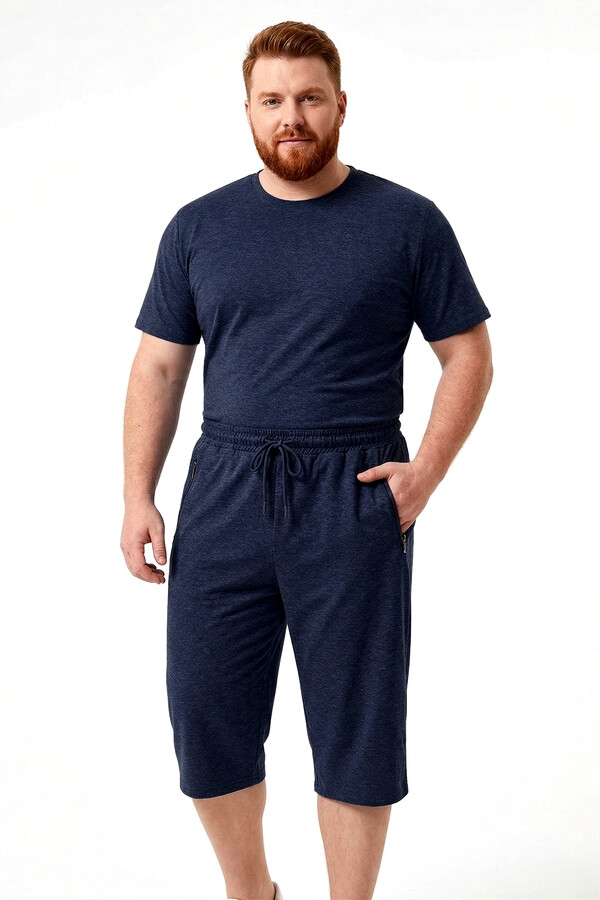 Erkek Şort Kapri 5060 Lacivert - Thumbnail