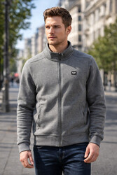 Remsa - Erkek Üç İplik Şardonlu Pamuklu Önü Fermuarlı Tek Üst Ceket 0347 Antrasit