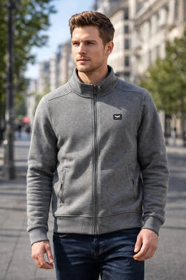 Remsa - Erkek Üç İplik Şardonlu Pamuklu Önü Fermuarlı Tek Üst Ceket 0347 Antrasit