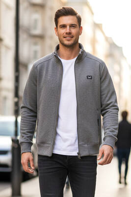 Remsa - Erkek Üç İplik Şardonlu Pamuklu Önü Fermuarlı Tek Üst Ceket 0347 Antrasit (1)