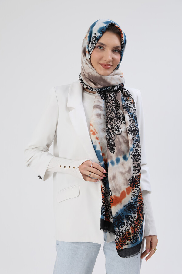 Ethnic Pattern Women's Shawl 5064 Black - Thumbnail