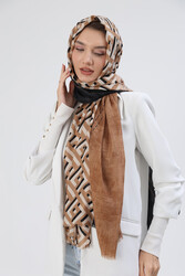 Remsa - Ethnic Pattern Women's Shawl 5094 Ecru
