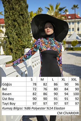Fermuarlı Likralı Tam Kapalı Tesettür Mayo R077 Mercan · 6