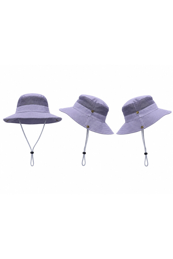File Detaylı Bağlamalı Bucket Şapka 05 Lila - Thumbnail
