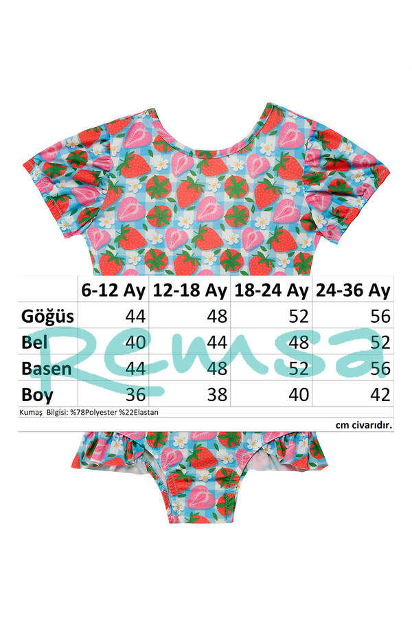 Floral Print Short Sleeve Swimwear Set for Girls - Thumbnail