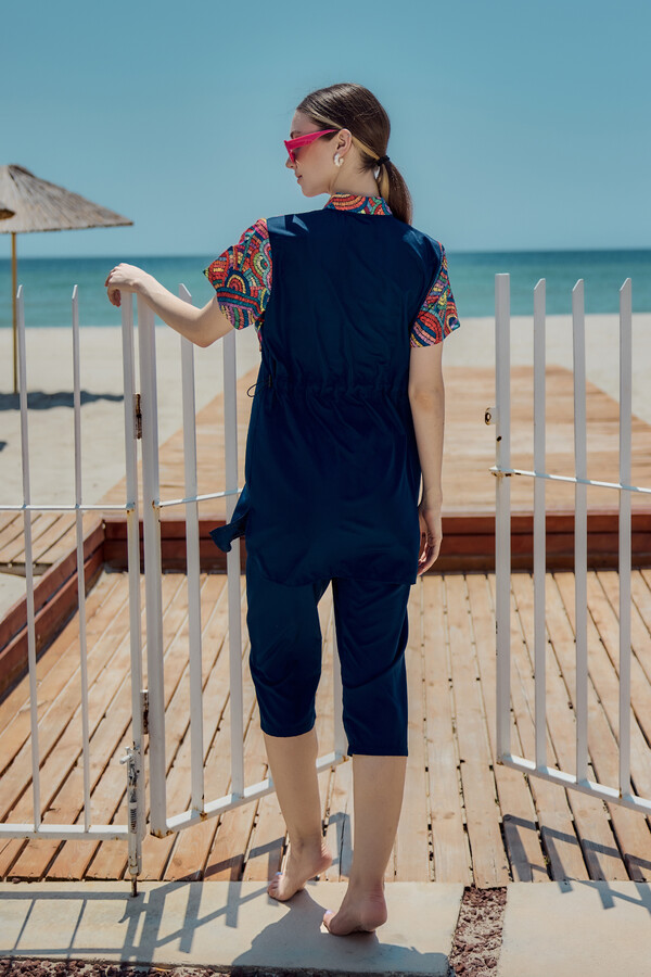 Four-Piece Modest Swimwear Set with Head Covering - Thumbnail