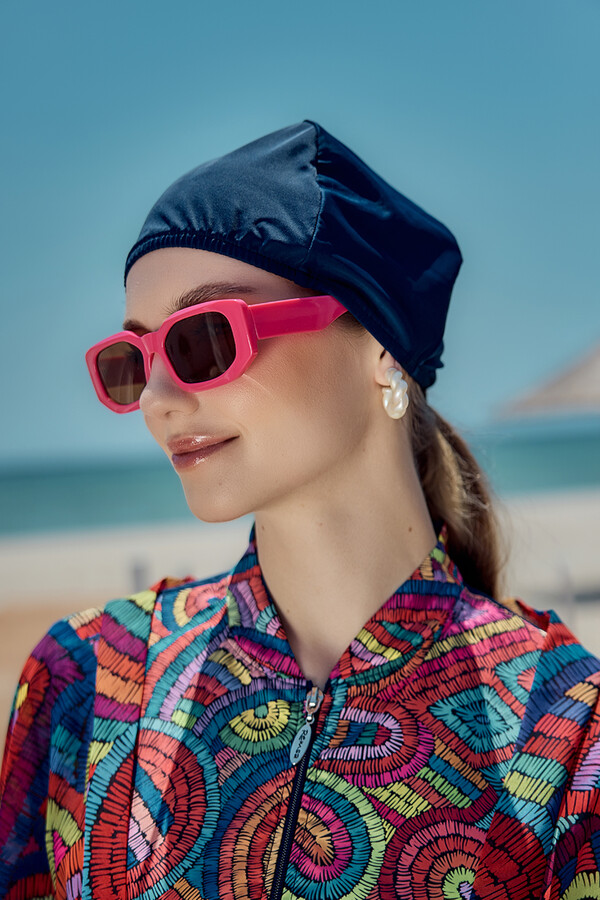 Four-Piece Modest Swimwear Set with Head Covering - Thumbnail