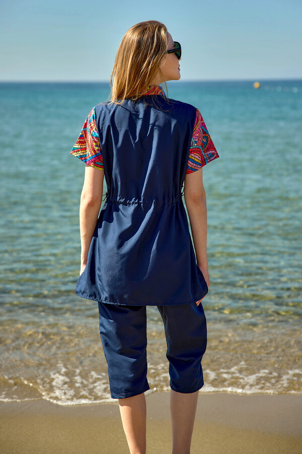 Four-Piece Modest Swimwear Set with Head Covering - Thumbnail