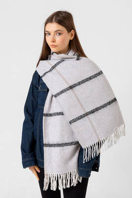 Remsa - Fringe Boucle Scarf - 60x170 cm - 1293 Gray