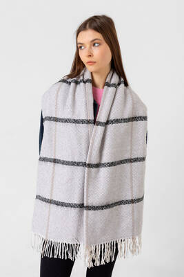 Remsa - Fringe Boucle Scarf - 60x170 cm - 1293 Gray (1)
