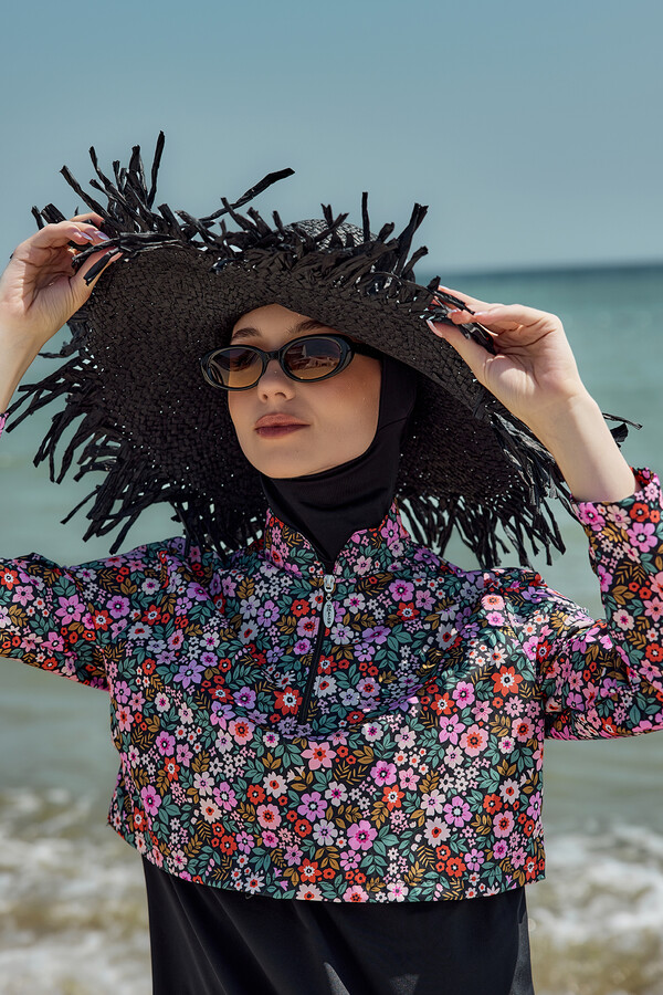 Fringe Detail Woven Beach Hat - Thumbnail