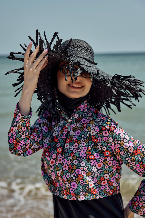 Fringe Detail Woven Beach Hat - Thumbnail