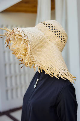 Remsa - Fringe Detailed Straw Beach Hat RS- Beige (1)
