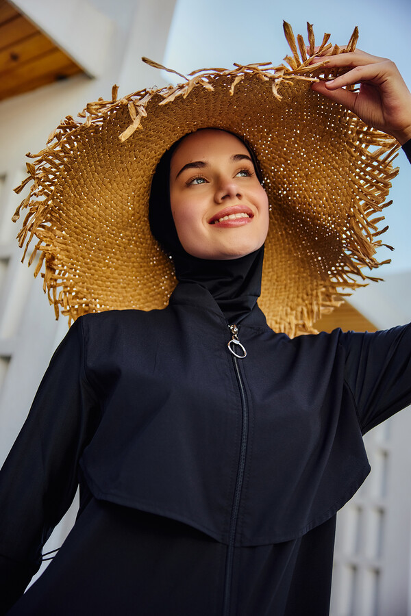 Fringe Detailed Woven Beach Hat - Thumbnail