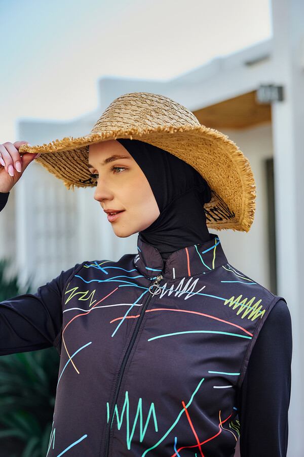 Fringe Detailed Woven Straw Hat Accessory RS - Thumbnail