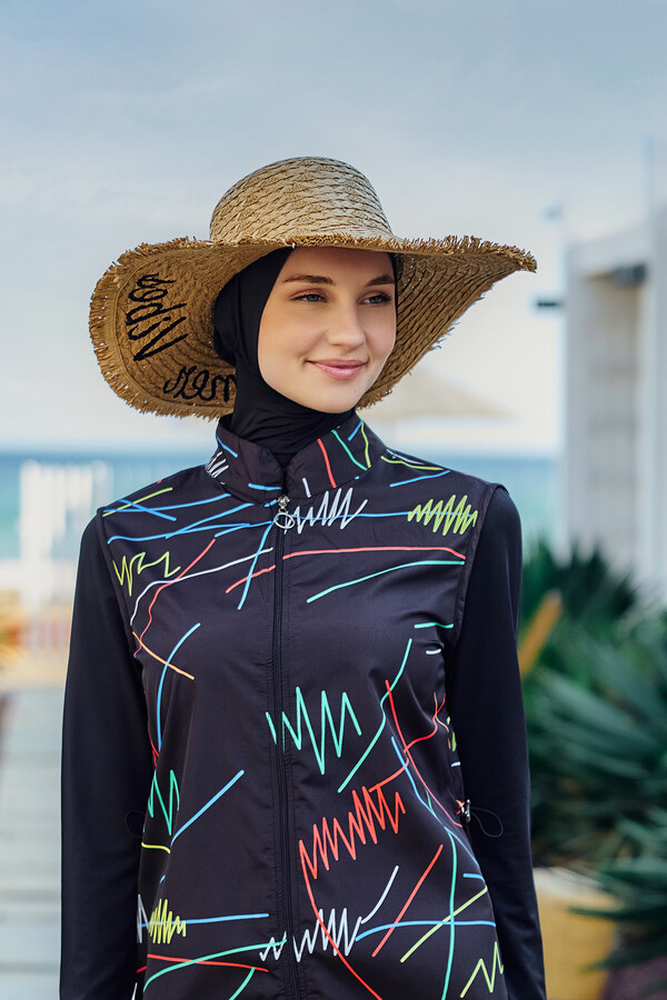 Fringe Detailed Woven Straw Hat Accessory RS - Thumbnail